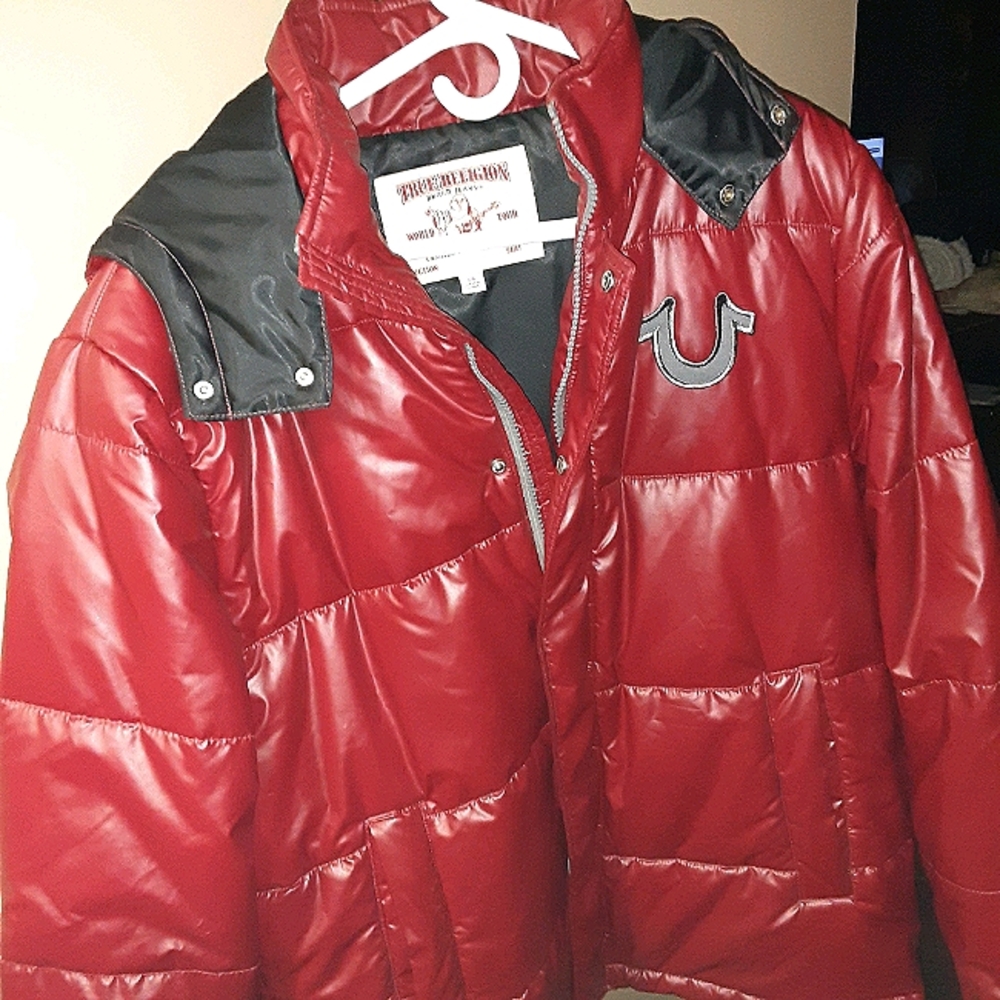 True Religion Red Puffer Jacket